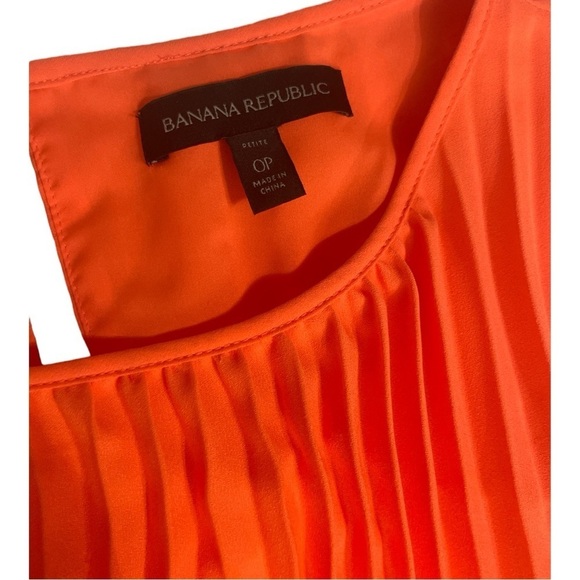Banana Republic Orange Pleated Midi Dress - Picture 7 of 10